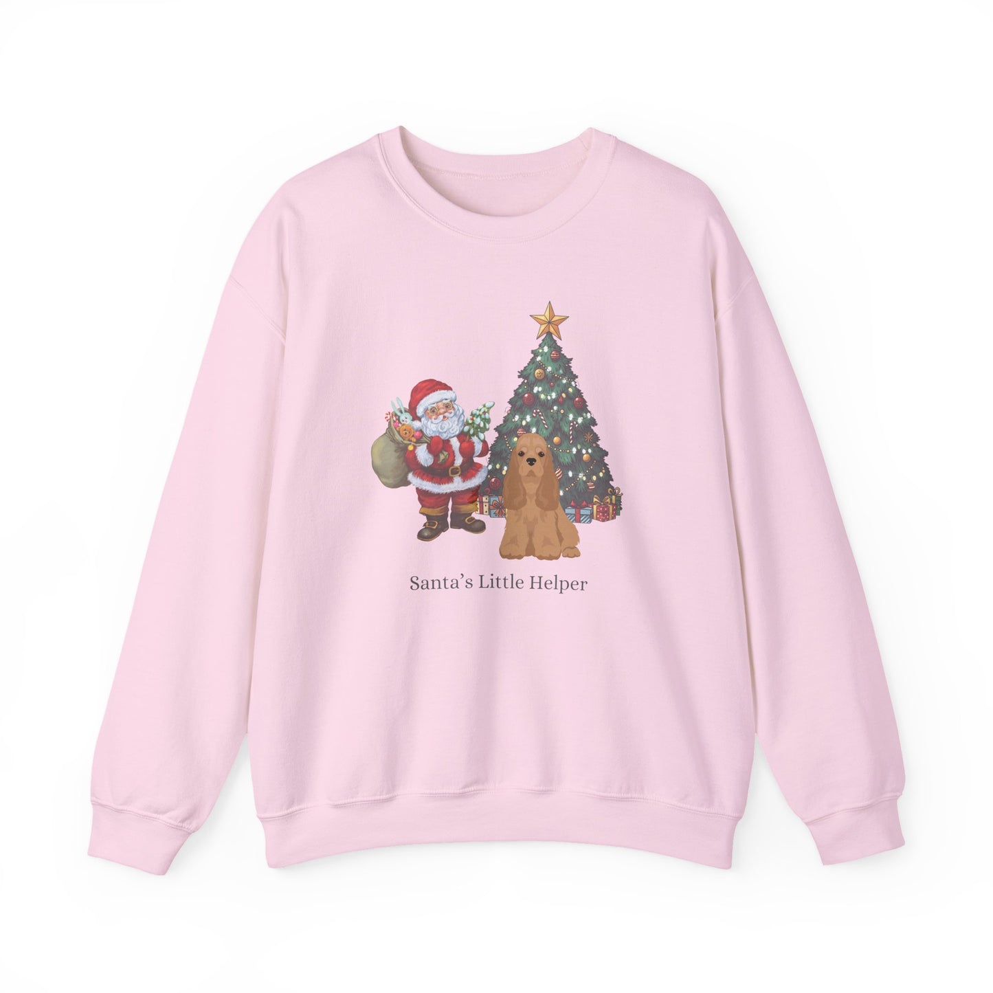 Cocker Spaniel Dog Santa's Little Helper Unisex Heavy Blend Crewneck Sweatshirt