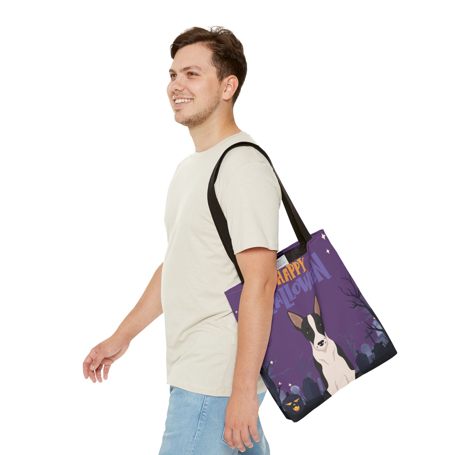 Border Collie Dog Happy Halloween Tote Bag 16x16