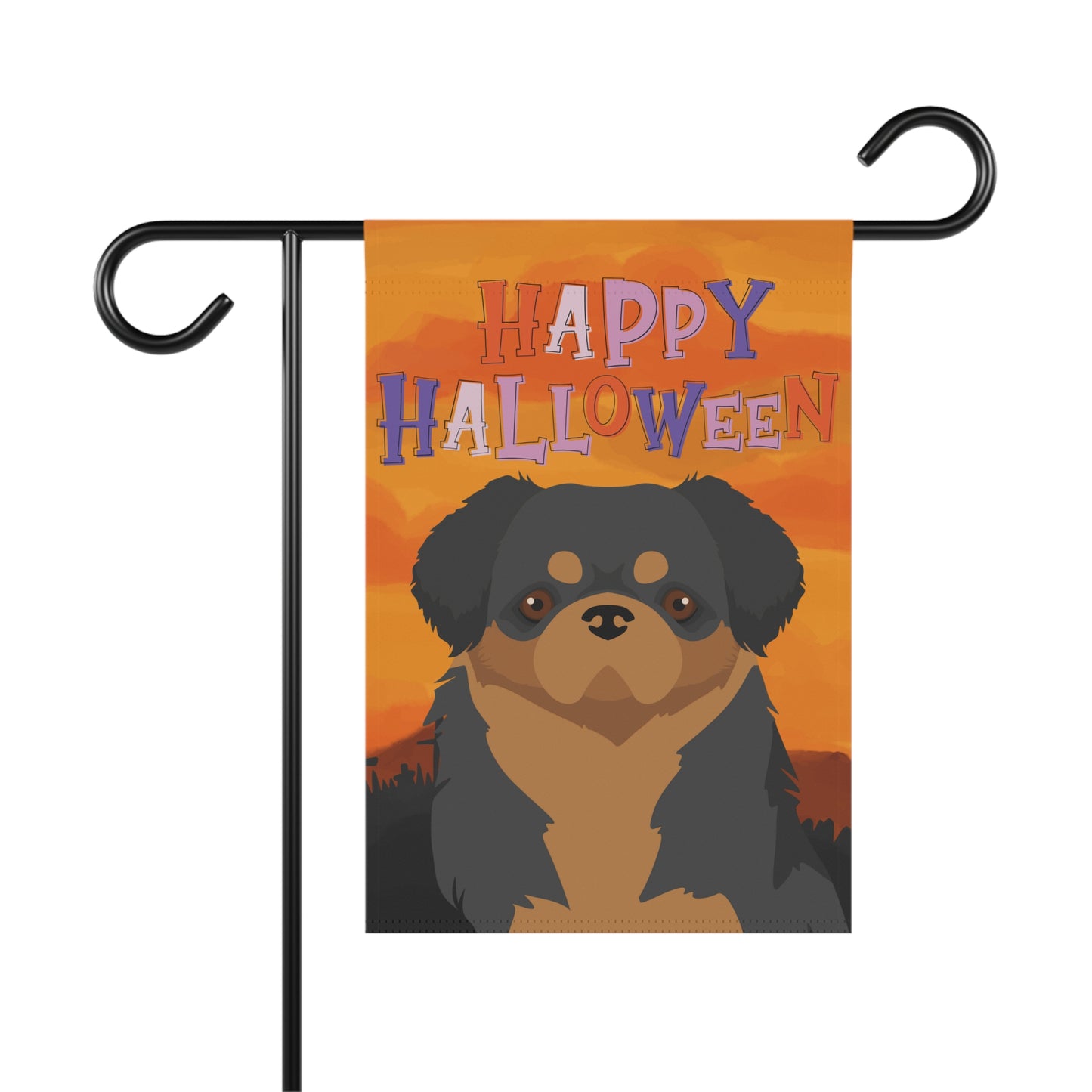 Tibetan Spaniel Dog Halloween Garden Flag
