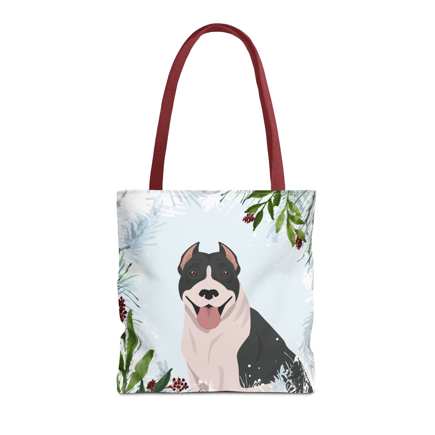 Pit Bull Dog Christmas Holiday Tote Bag 16x16