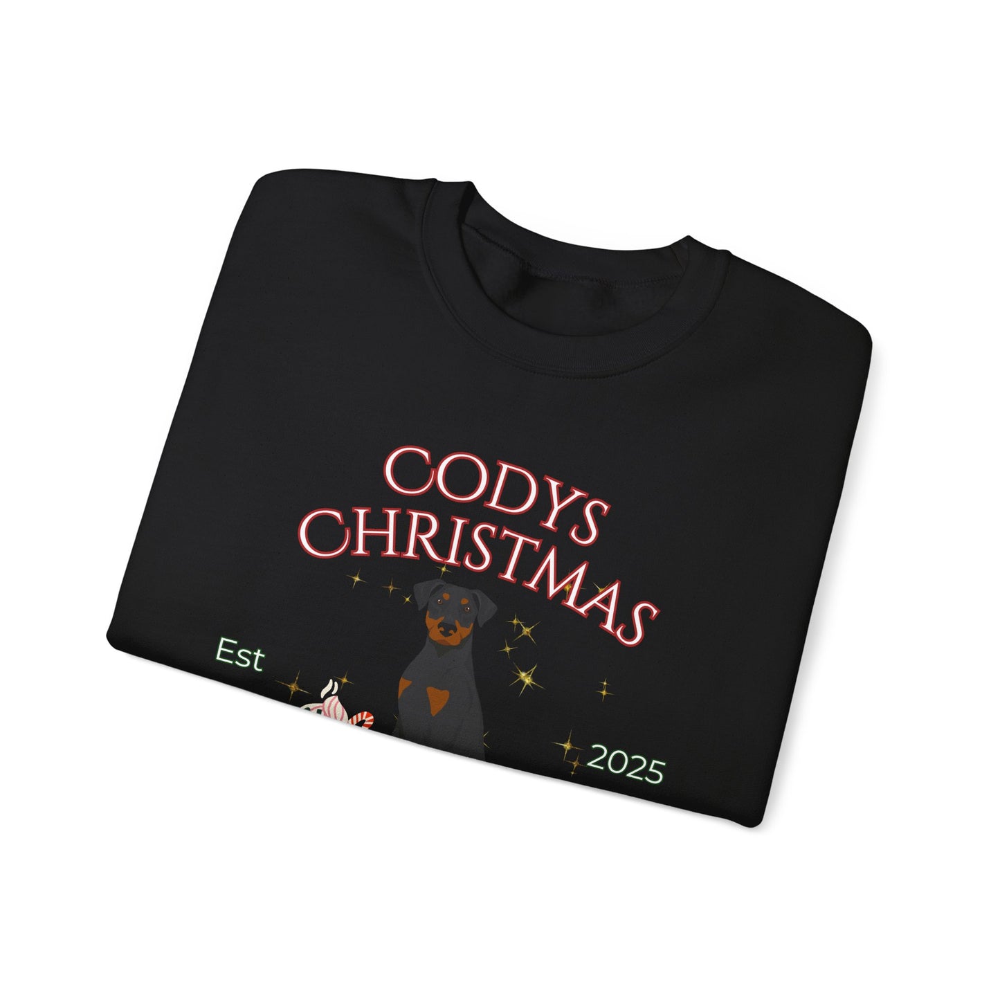 Doberman Pinscher Dog Christmas Social Club Unisex Heavy Blend Crewneck Sweatshirt Custom Name