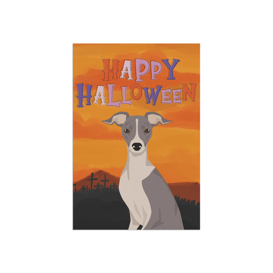 Italian Greyhound Dog Halloween Garden Flag