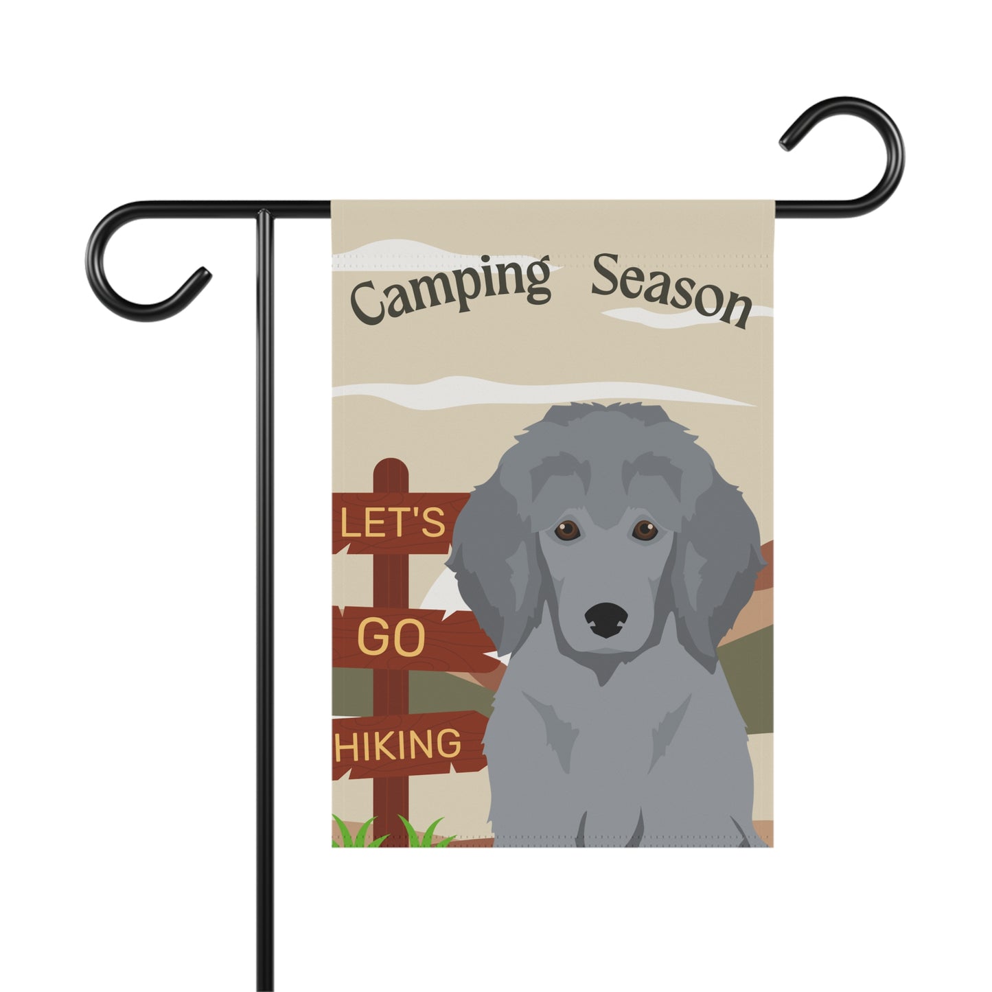 Poodle Dog Camping Garden Flag