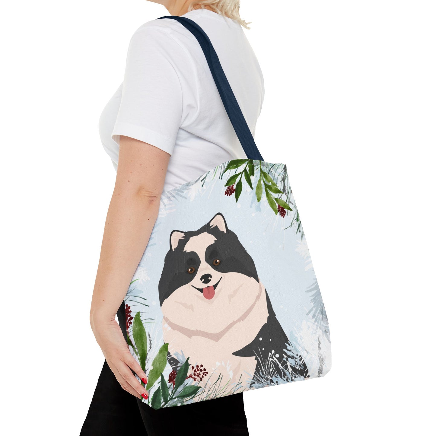 Pomeranian Dog Christmas Holiday Tote Bag 16x16