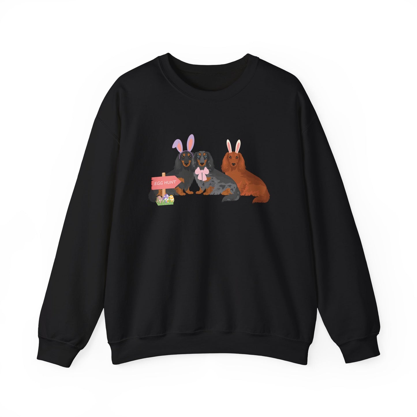 Dachshund Dog Easter Unisex Heavy Blend Crewneck Sweatshirt, easter, Cute Dog Mom Gift