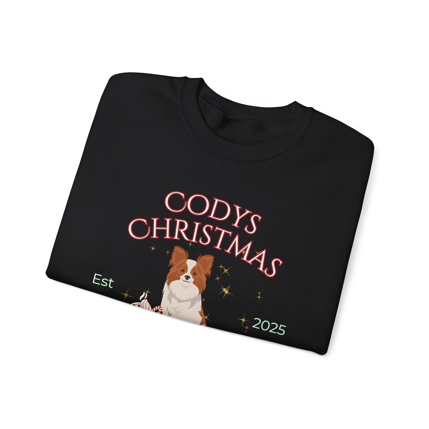 Papillon Dog Christmas Social Club Unisex Heavy Blend Crewneck Sweatshirt Custom Name