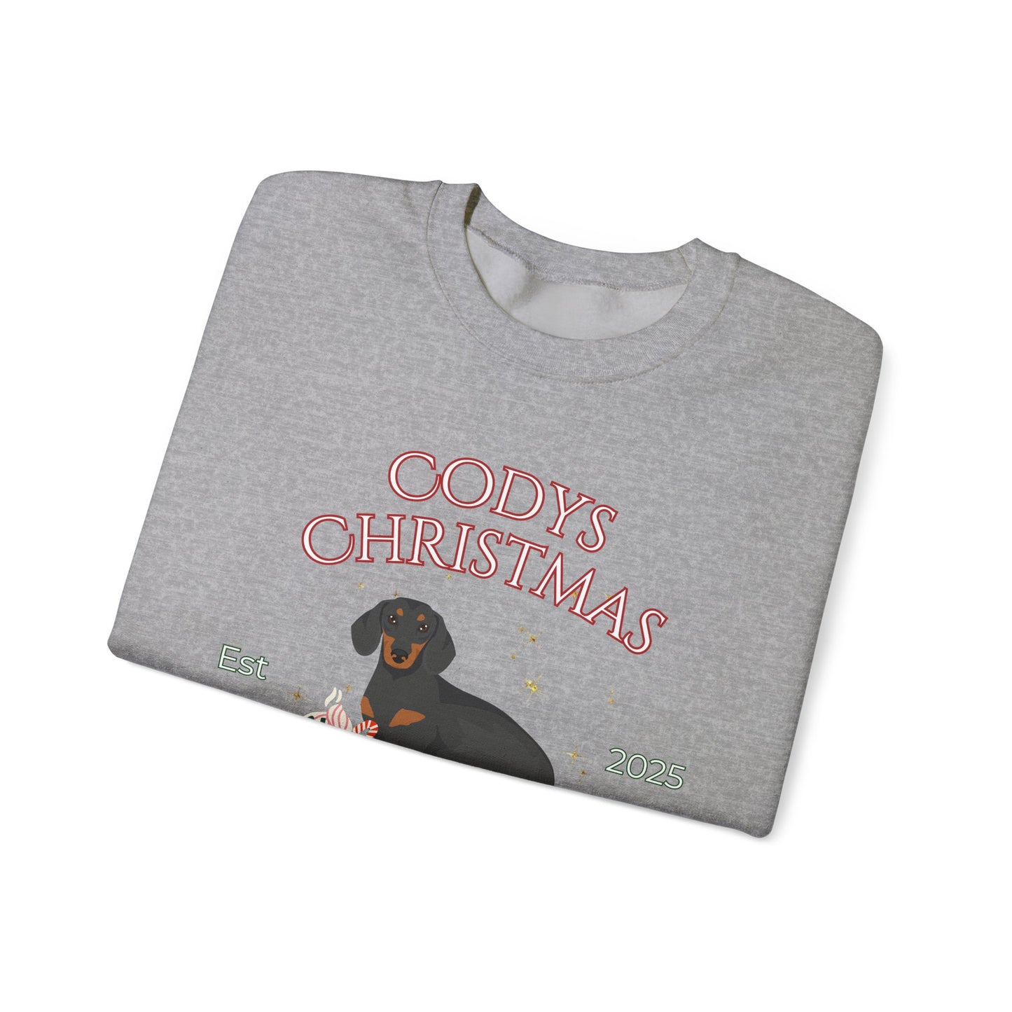 Dachshund Dog Christmas Social Club Unisex Heavy Blend Crewneck Sweatshirt Custom Name