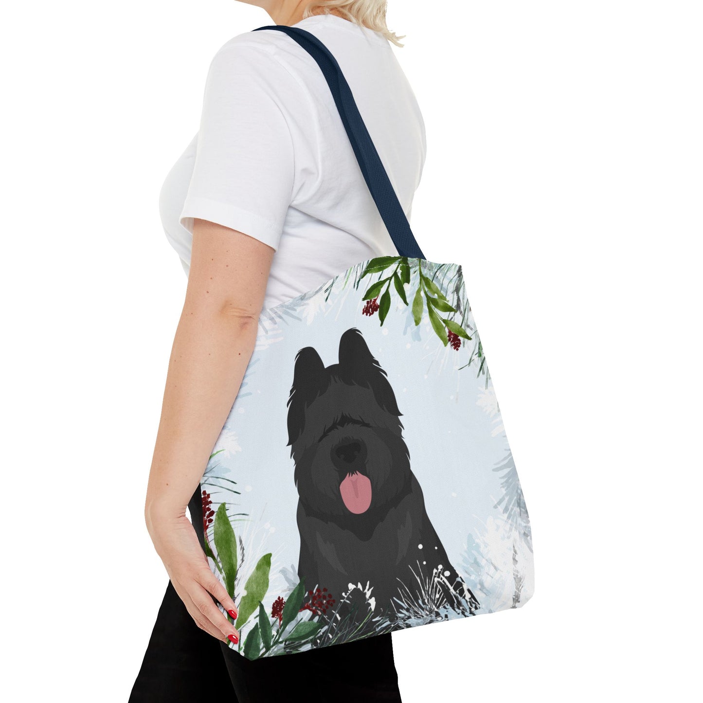 Briard Dog Christmas Holiday Tote Bag 16x16