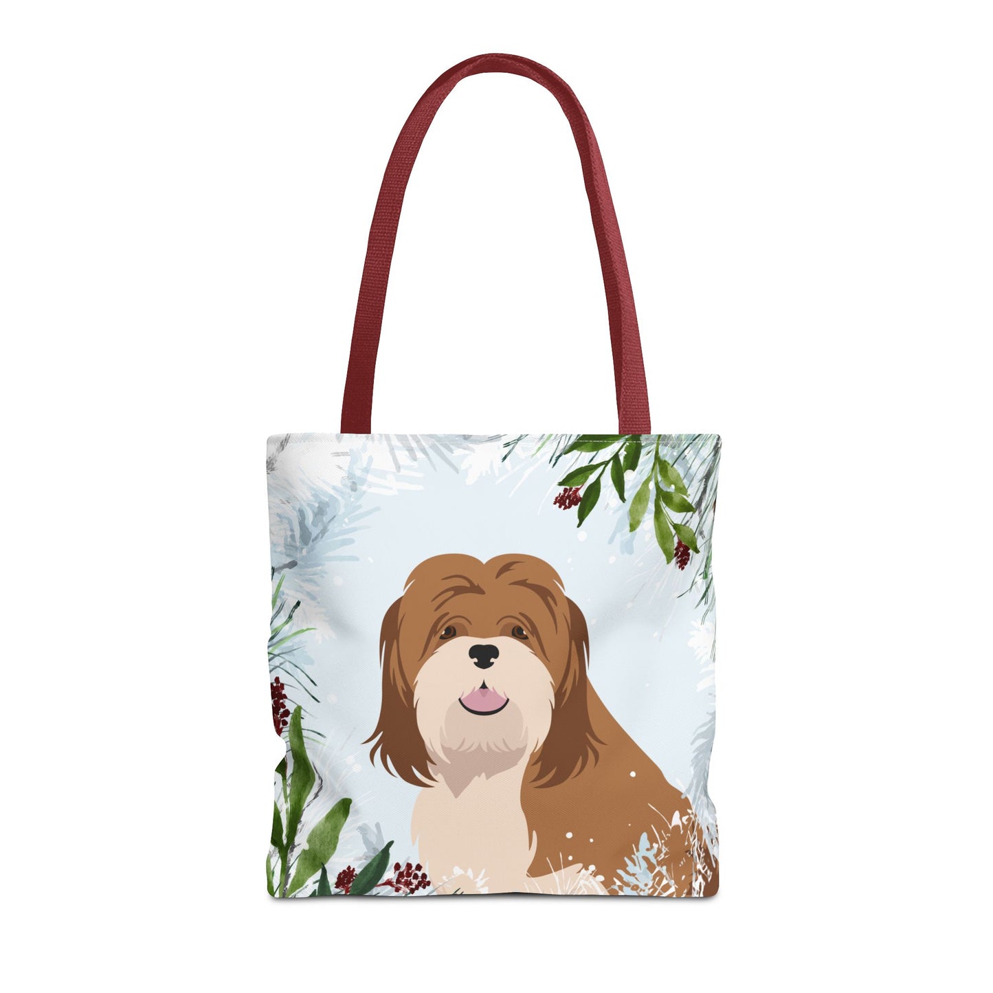 Lhasa Apso Dog Christmas Holiday Tote Bag 16x16
