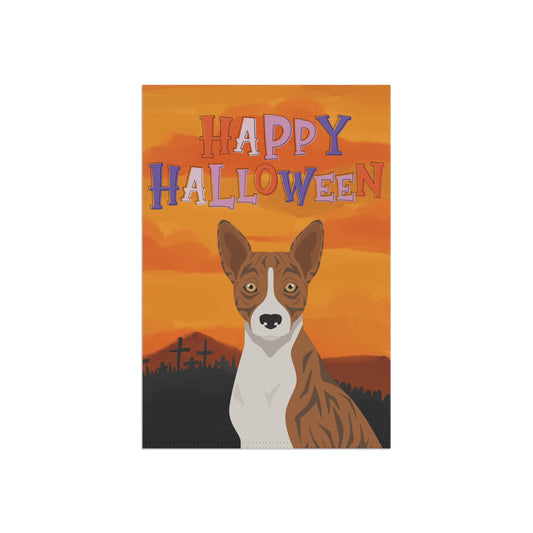 Basenji Dog Halloween Garden Flag