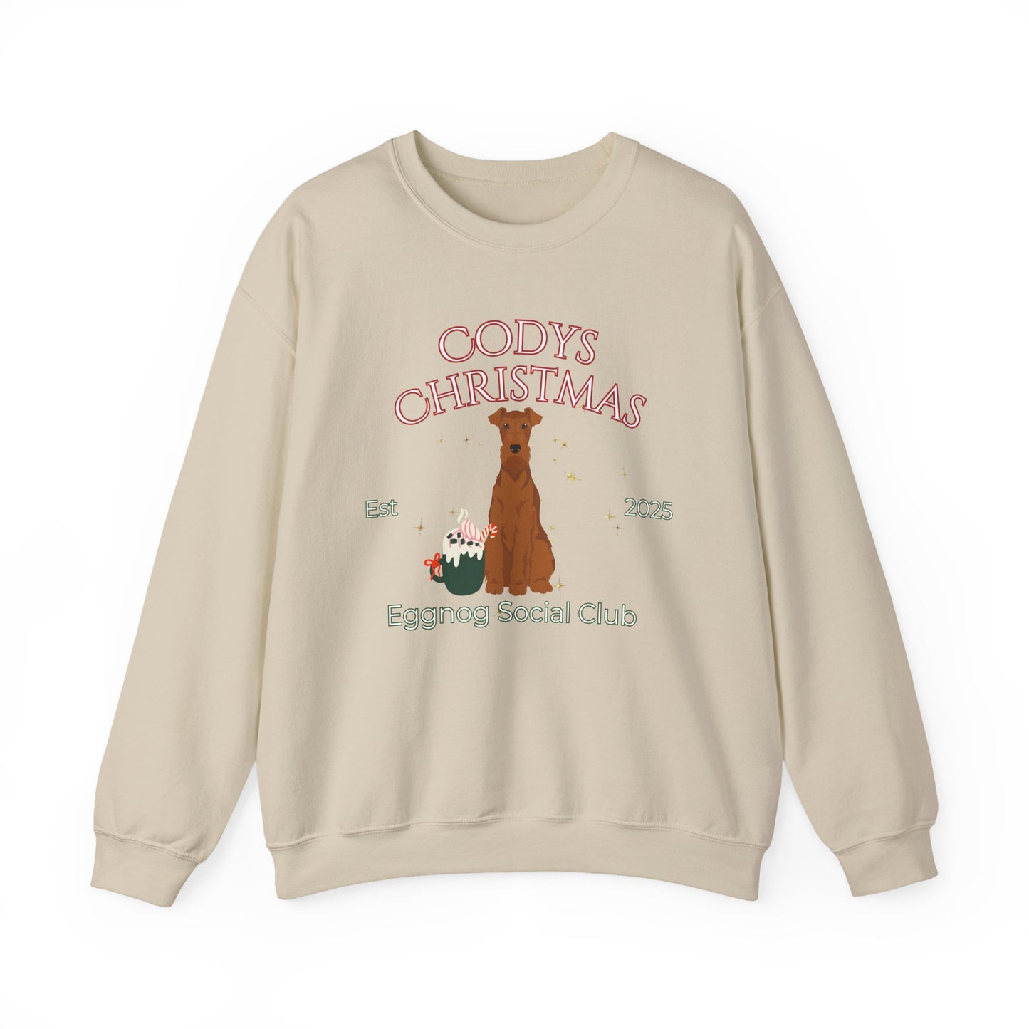 Irish Terrier Dog Christmas Social Club Unisex Heavy Blend Crewneck Sweatshirt Custom Name