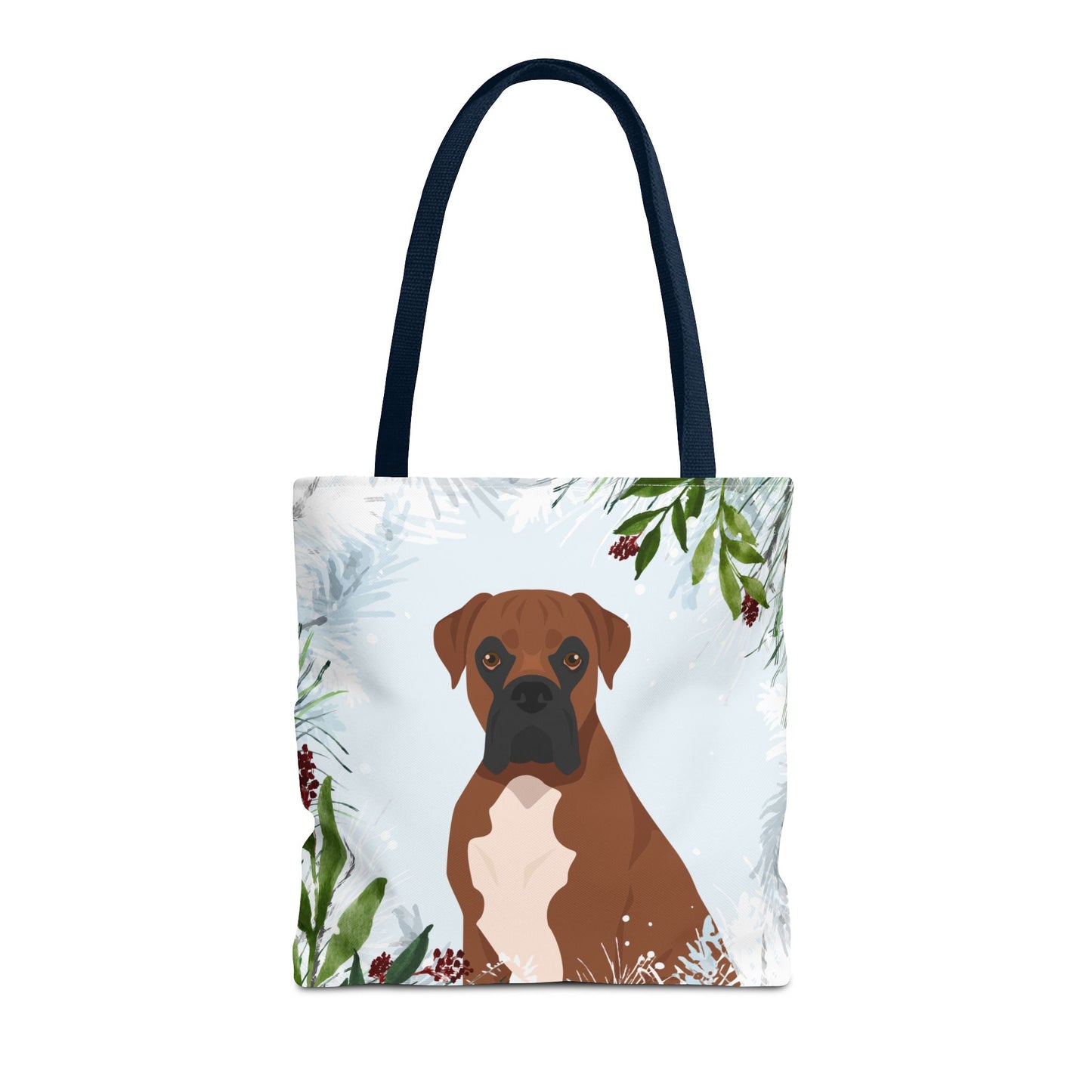 Boxer Dog Christmas Holiday Tote Bag 16x16