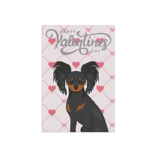 Russian Toy Dog Valentines Day Garden Flag
