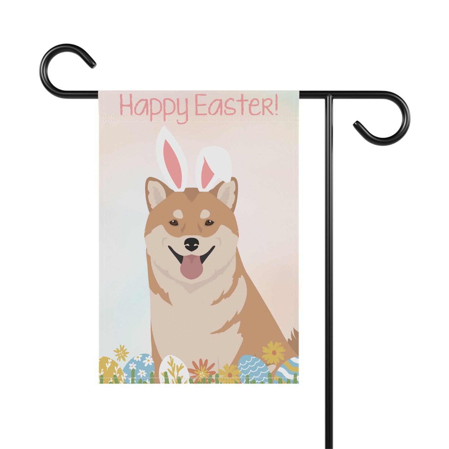 Shiba Inu Dog Happy Easter Garden Flag