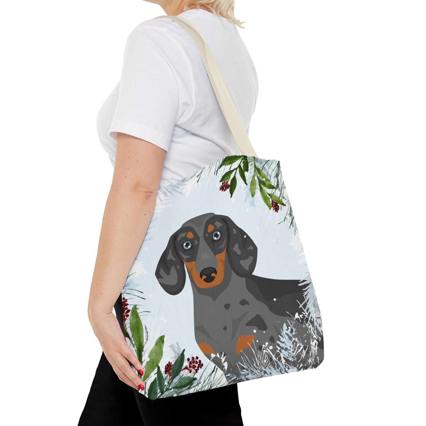 Dachshund Dog Christmas Holiday Tote Bag 16x16