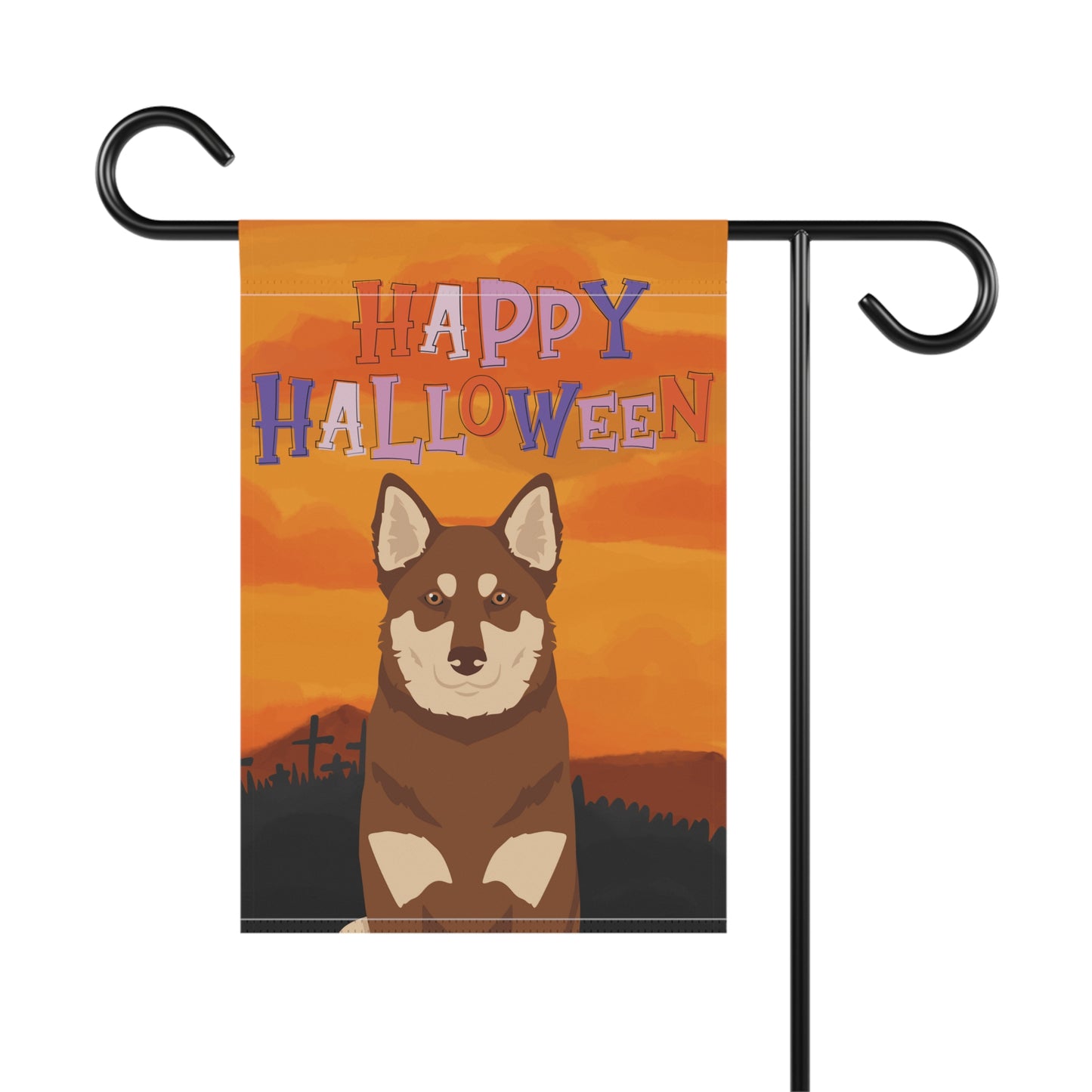 Lapponian Herder Dog Halloween Garden Flag