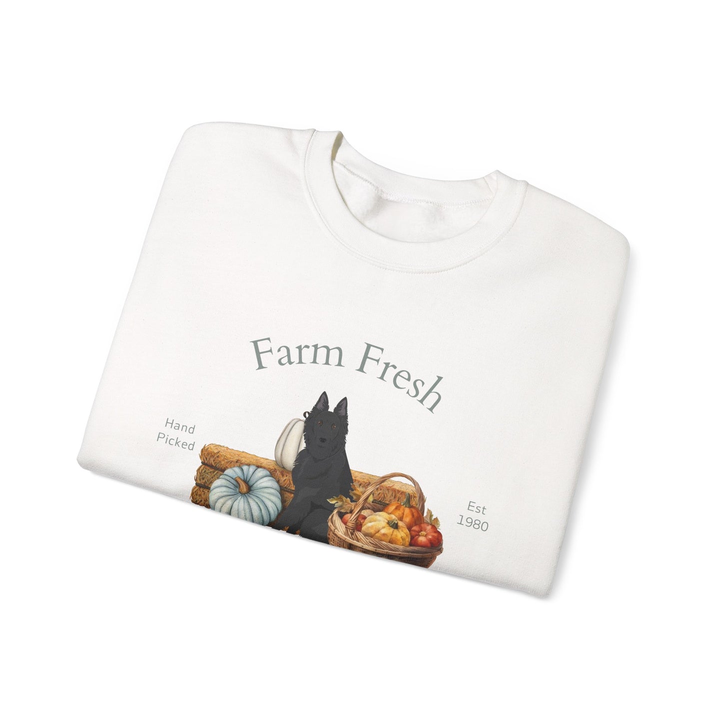 Belgian Sheepdog Dog Fall Farm Fresh Unisex Heavy Blend Crewneck Sweatshirt