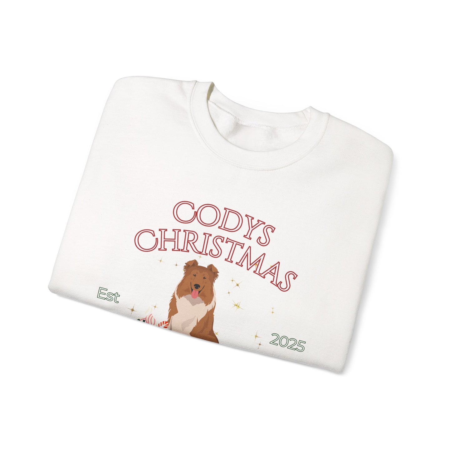 Collie Dog Christmas Social Club Unisex Heavy Blend Crewneck Sweatshirt Custom Name