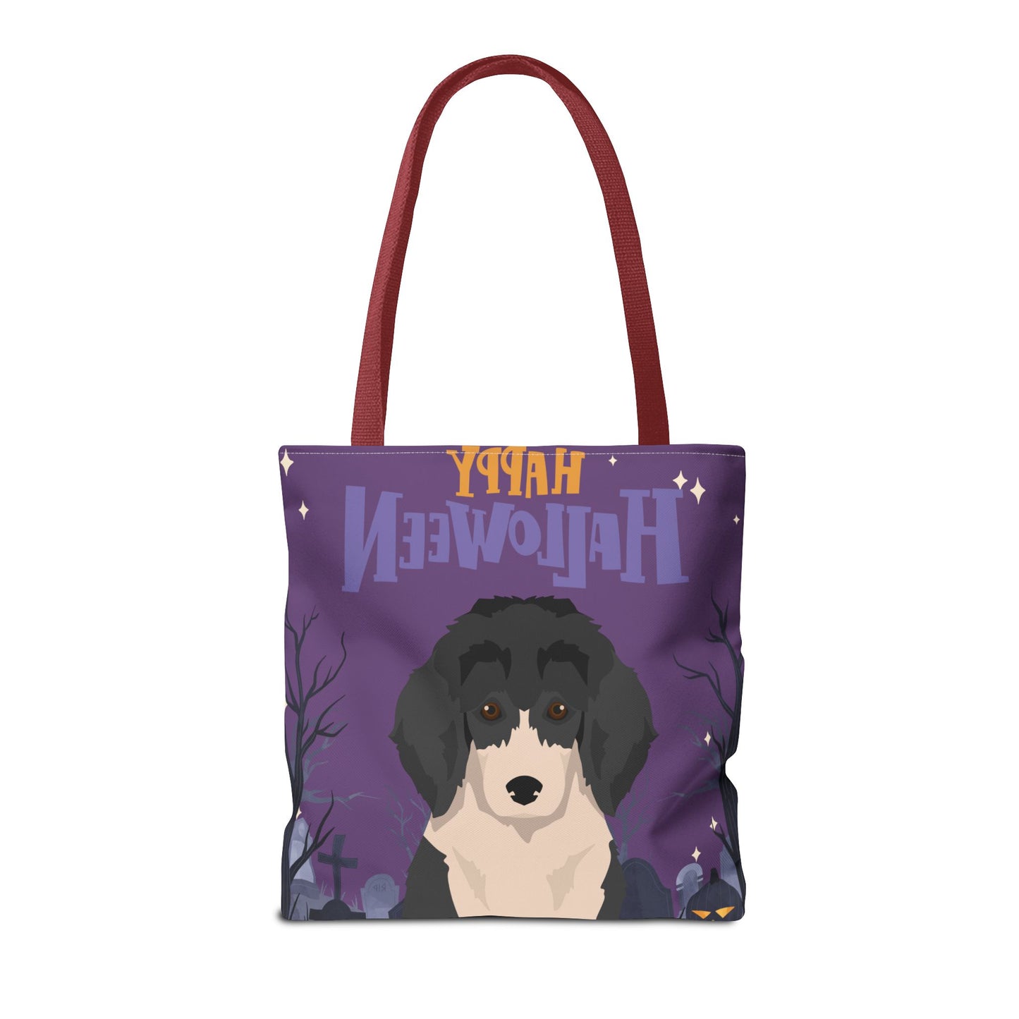 Poodle Dog Happy Halloween Tote Bag 16x16