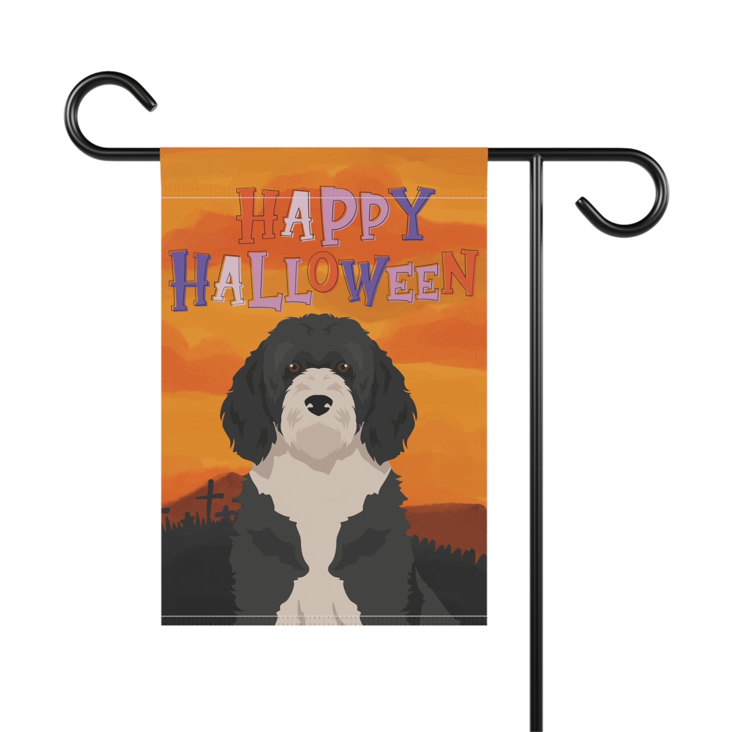 Portuguese Water Dog Dog Halloween Garden Flag