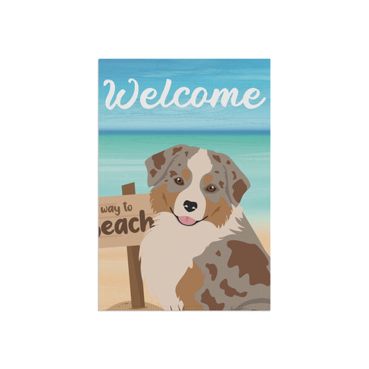 Miniature American Shepherd Dog Garden Flag