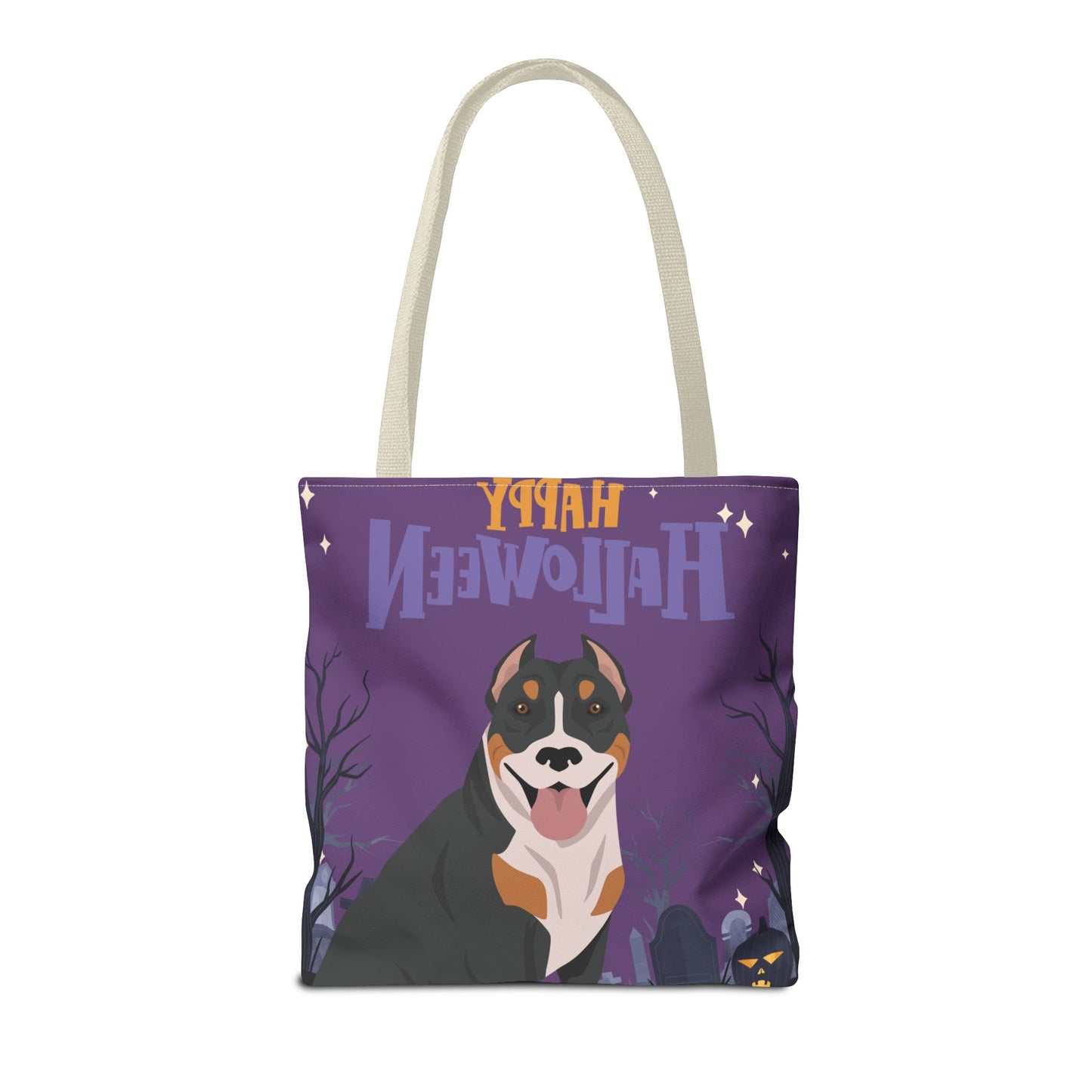 Pit Bull Dog Happy Halloween Tote Bag 16x16
