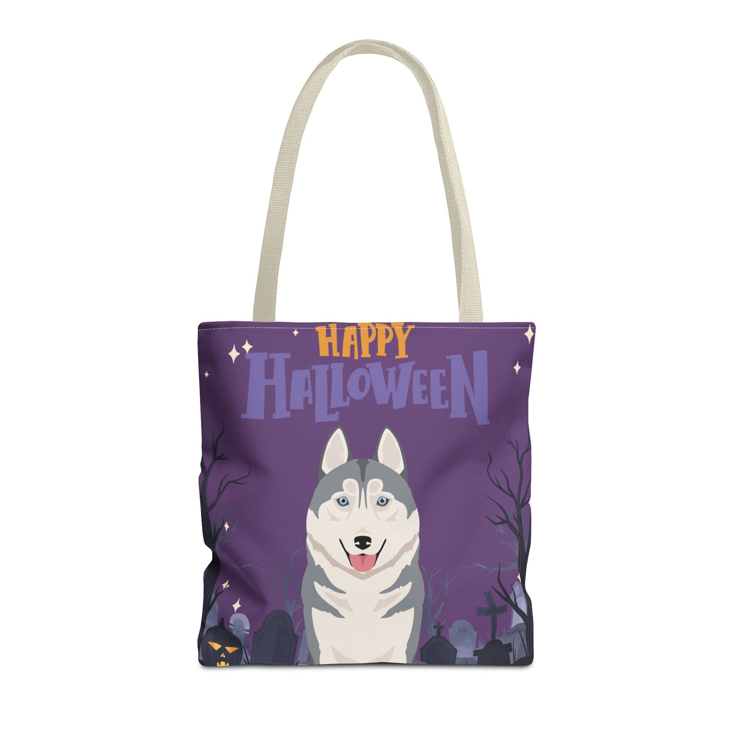 Siberian Husky Dog Happy Halloween Tote Bag 16x16