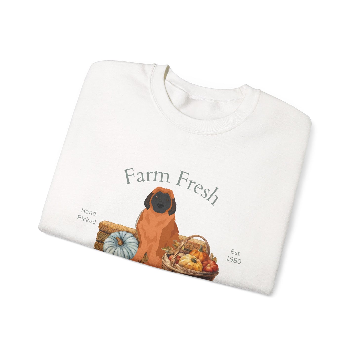 Leonberger Dog Fall Farm Fresh Unisex Heavy Blend Crewneck Sweatshirt