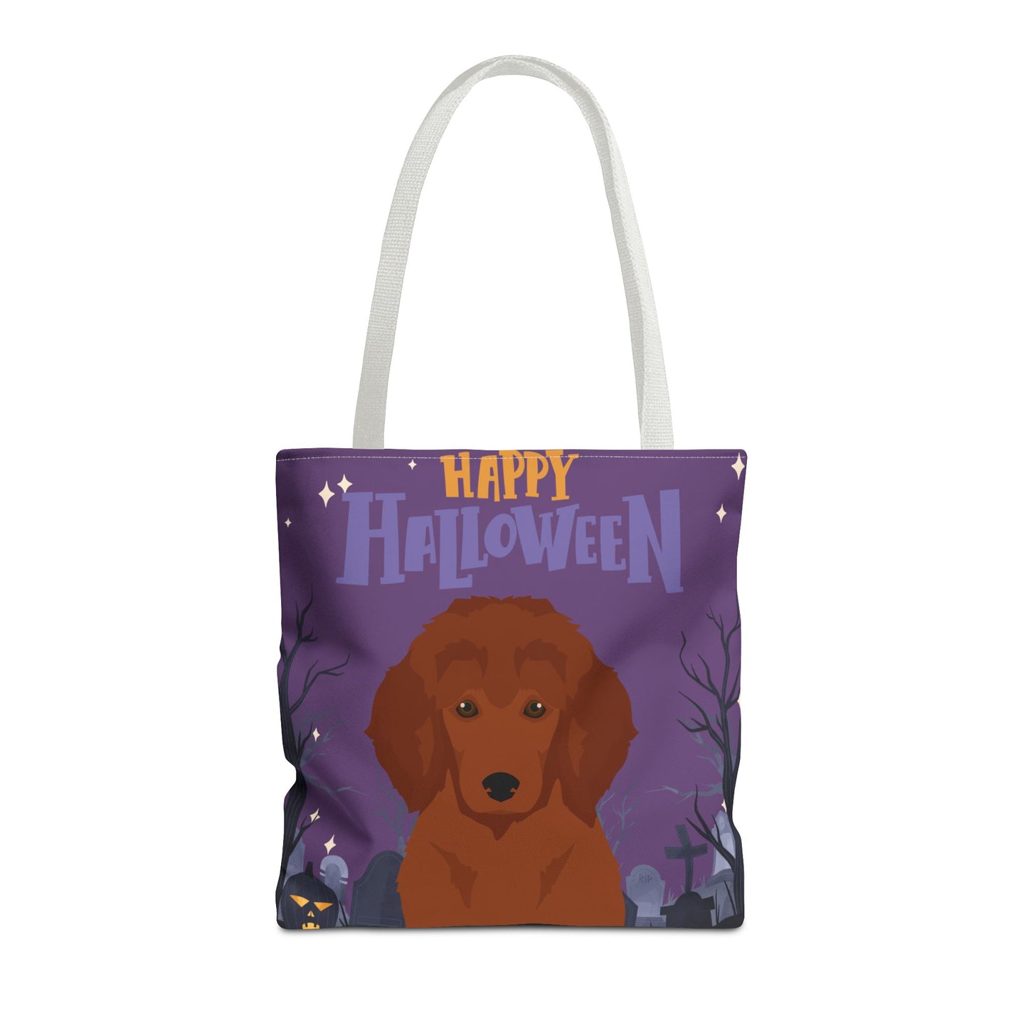 Poodle Dog Happy Halloween Tote Bag 16x16