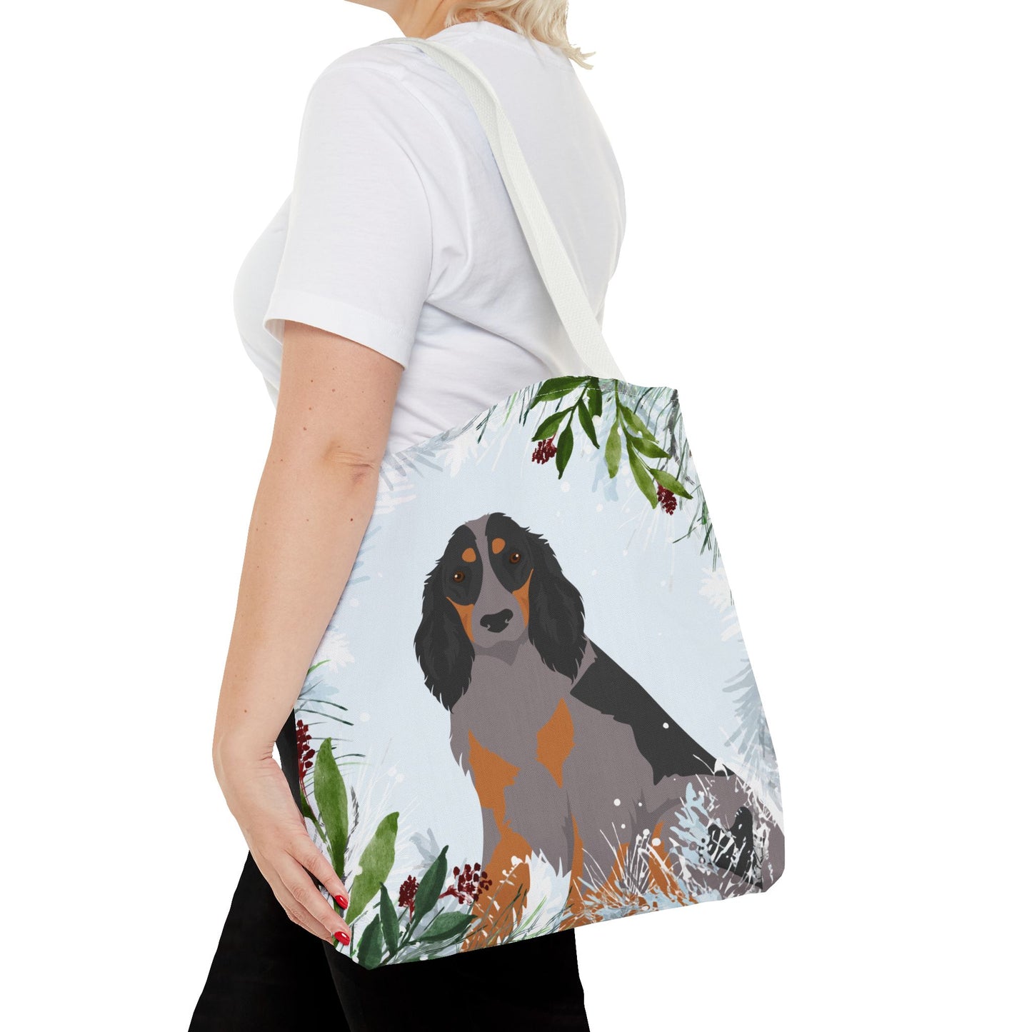 Picardy Spaniel Dog Christmas Holiday Tote Bag 16x16