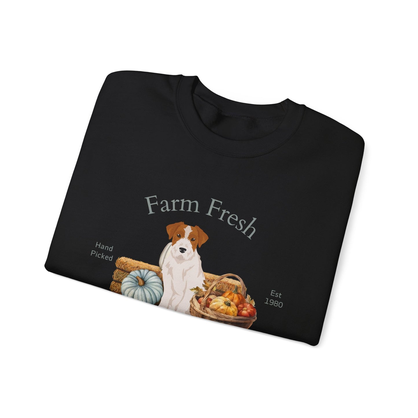 Jack Russell Terrier Dog Fall Farm Fresh Unisex Heavy Blend Crewneck Sweatshirt