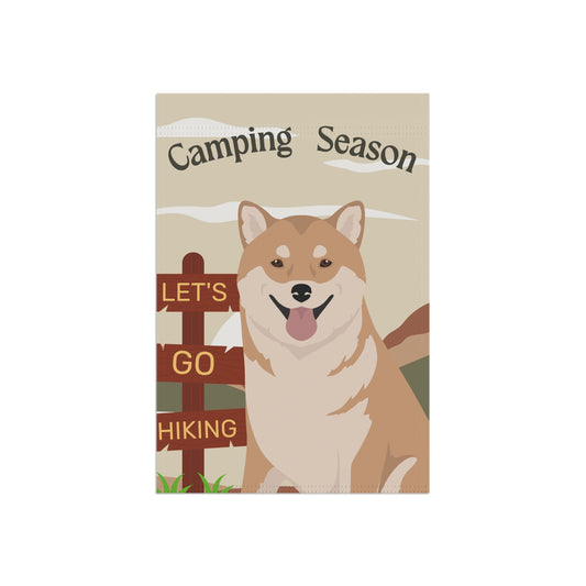 Shiba Inu Dog Camping Garden Flag