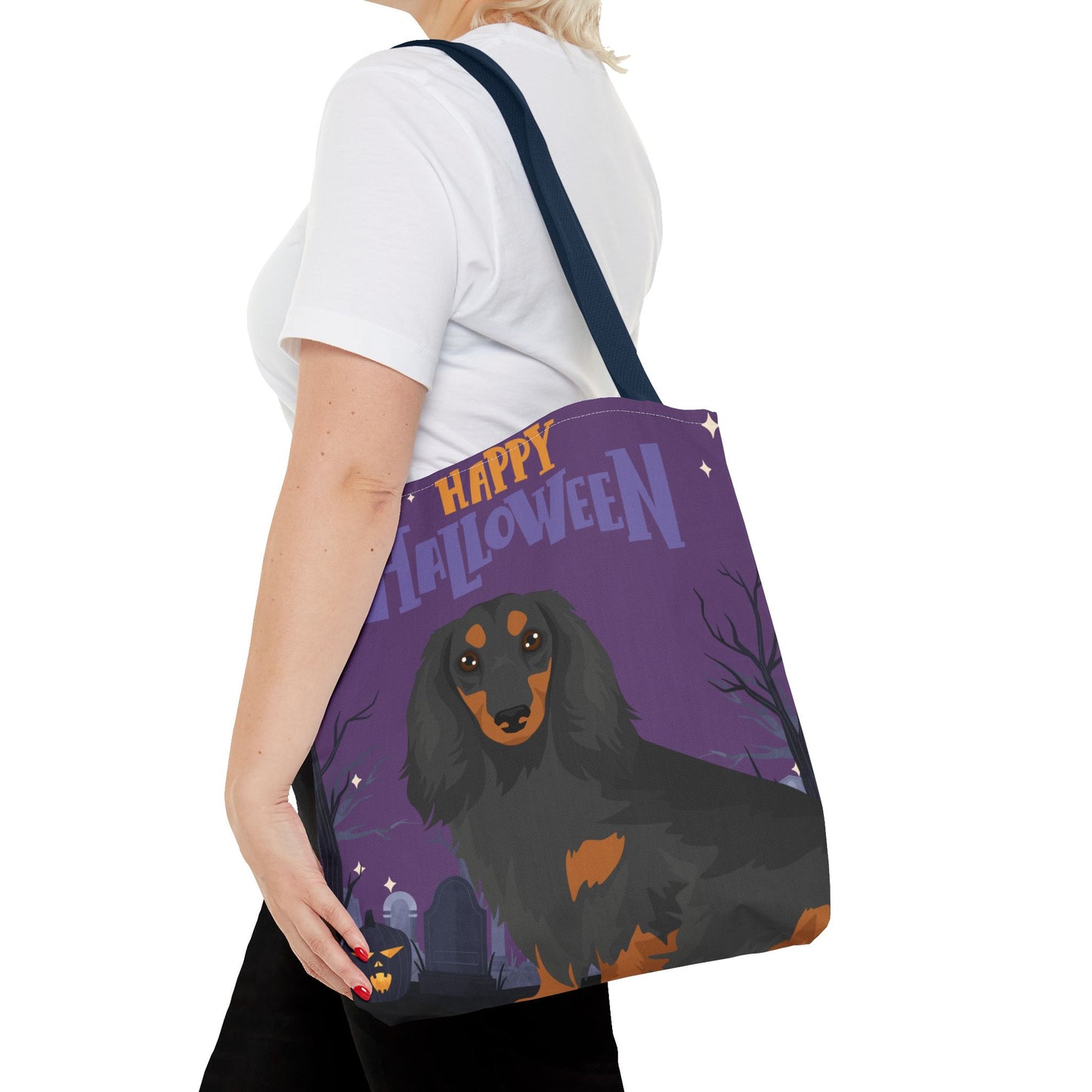Dachshund Dog Happy Halloween Tote Bag 16x16