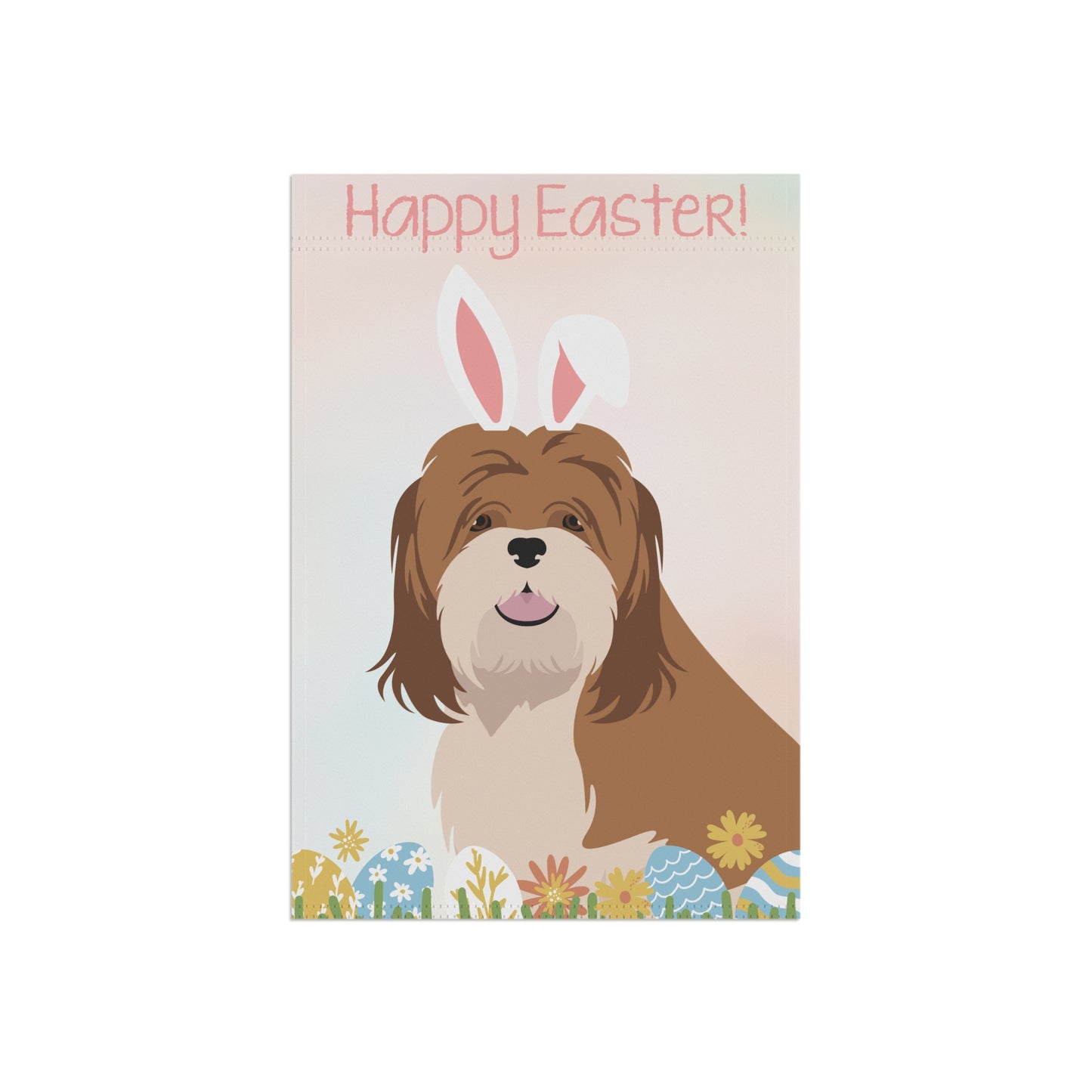 Lhasa Apso Dog Happy Easter Garden Flag