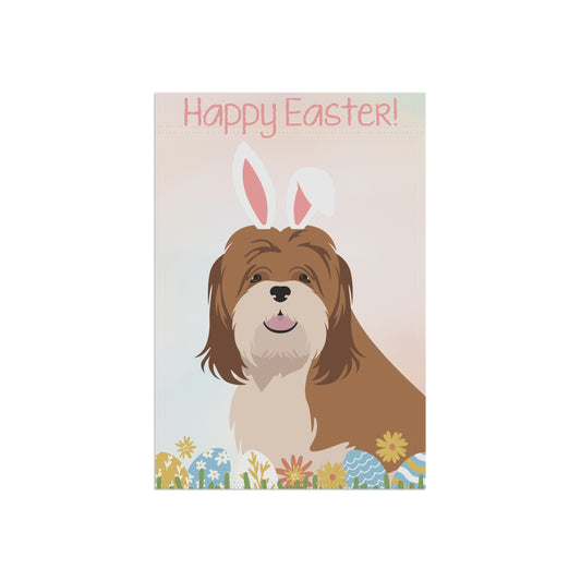 Lhasa Apso Dog Happy Easter Garden Flag