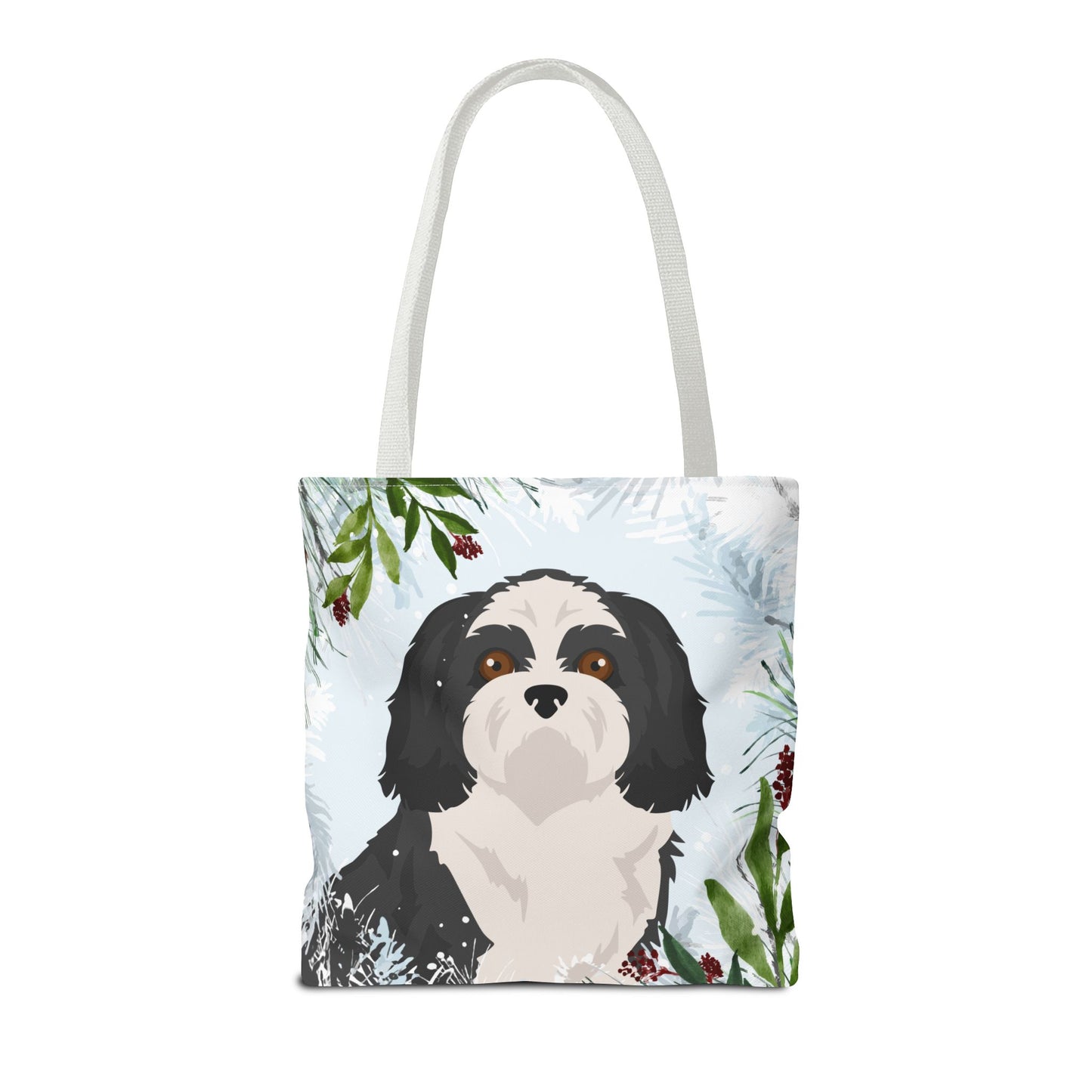 Shih Tzu Dog Christmas Holiday Tote Bag 16x16