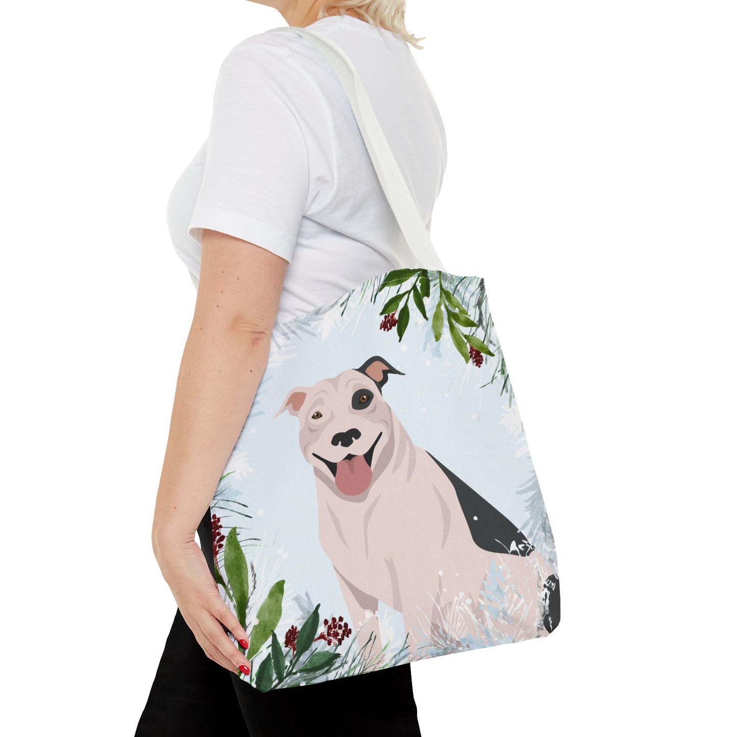 Pit Bull Dog Christmas Holiday Tote Bag 16x16
