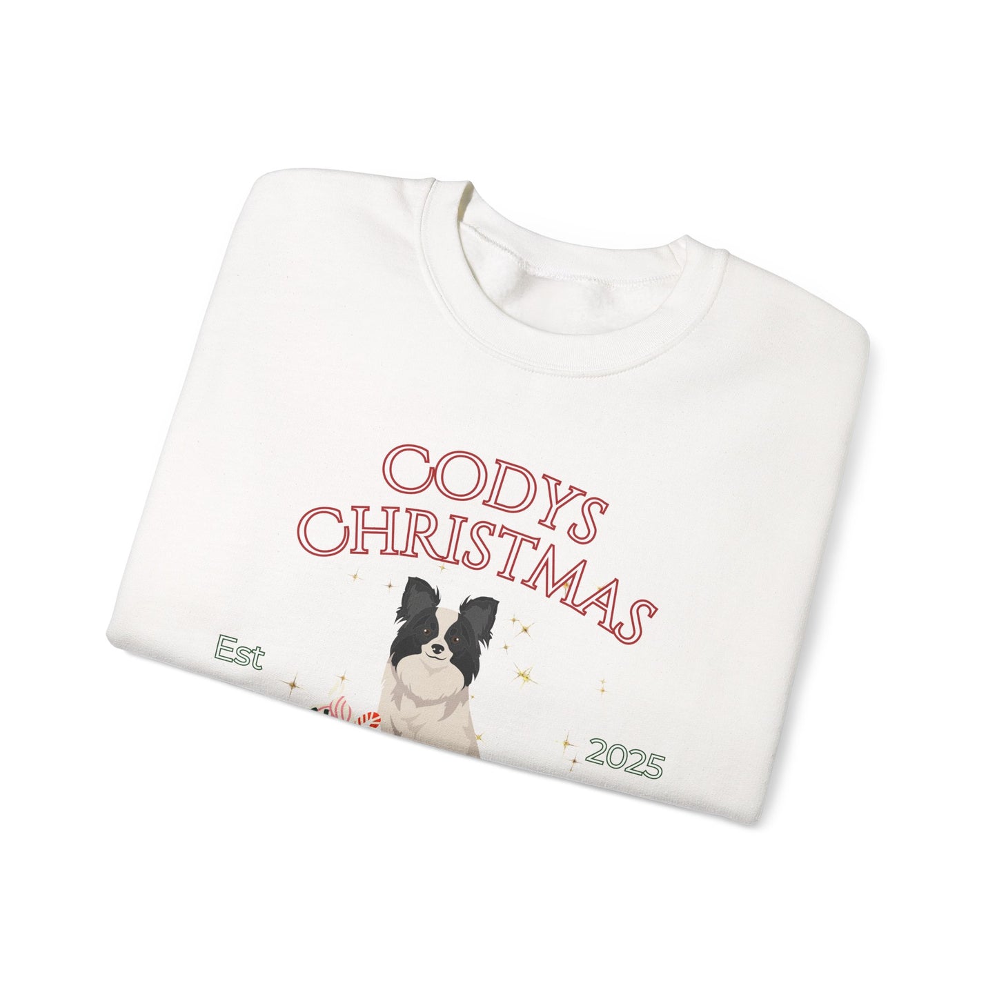 Papillon Dog Christmas Social Club Unisex Heavy Blend Crewneck Sweatshirt Custom Name