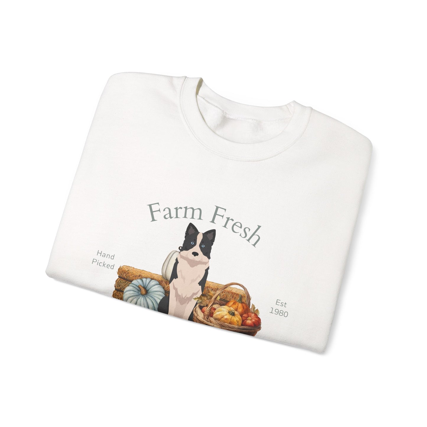 Yakutian Laika Dog Fall Farm Fresh Unisex Heavy Blend Crewneck Sweatshirt