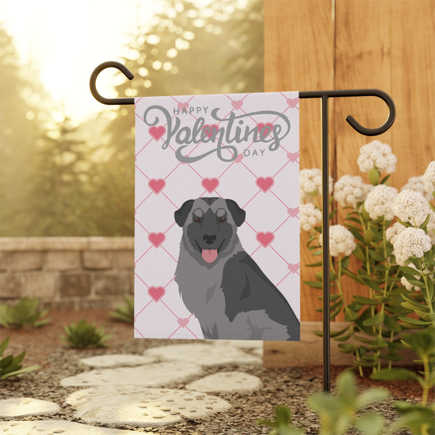 Carpathian Shepherd Dog Valentines Day Garden Flag