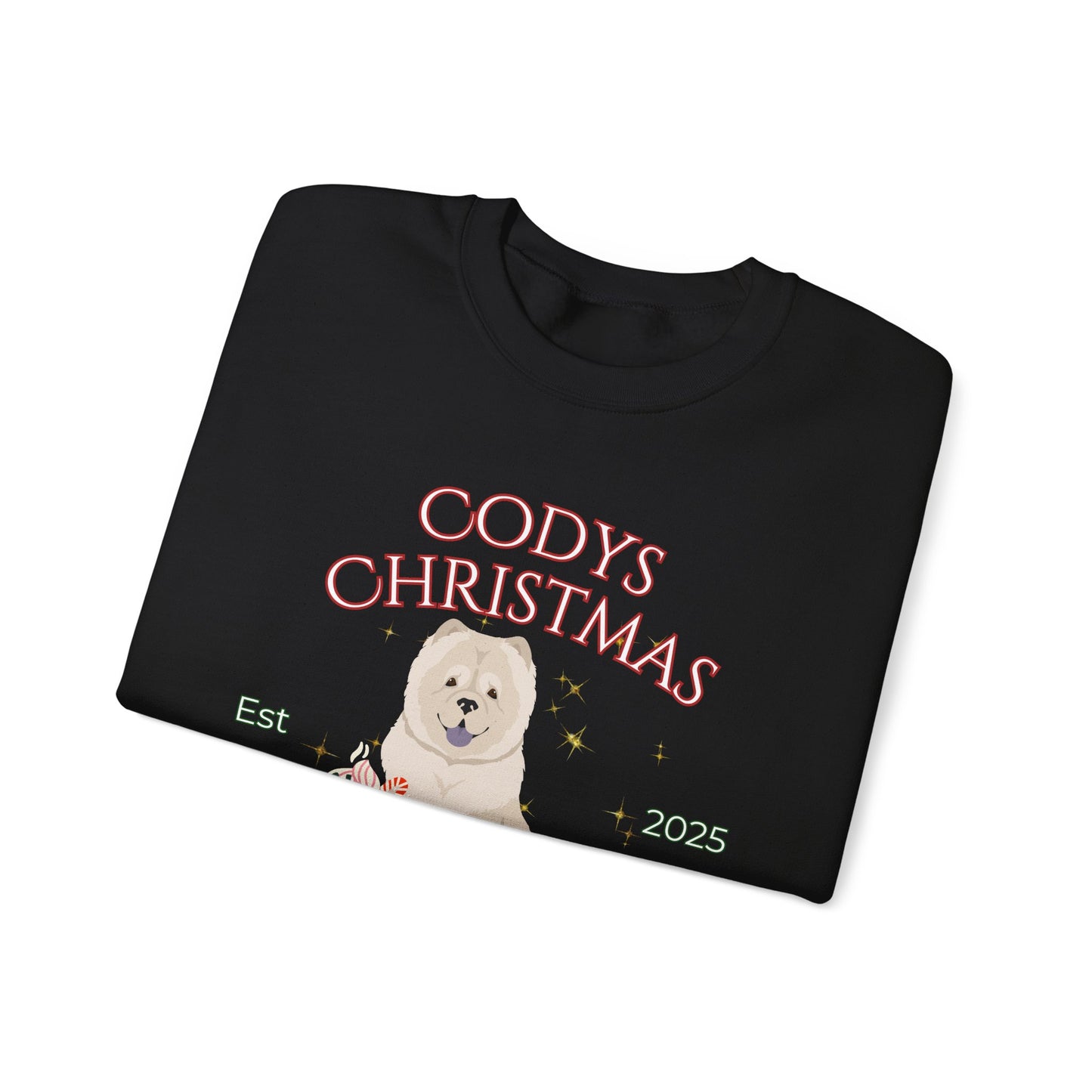Chow Chow Dog Christmas Social Club Unisex Heavy Blend Crewneck Sweatshirt Custom Name