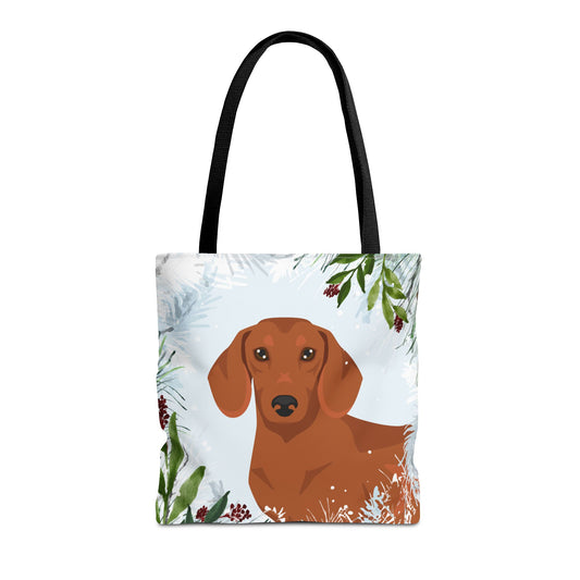 Dachshund Dog Christmas Holiday Tote Bag 16x16