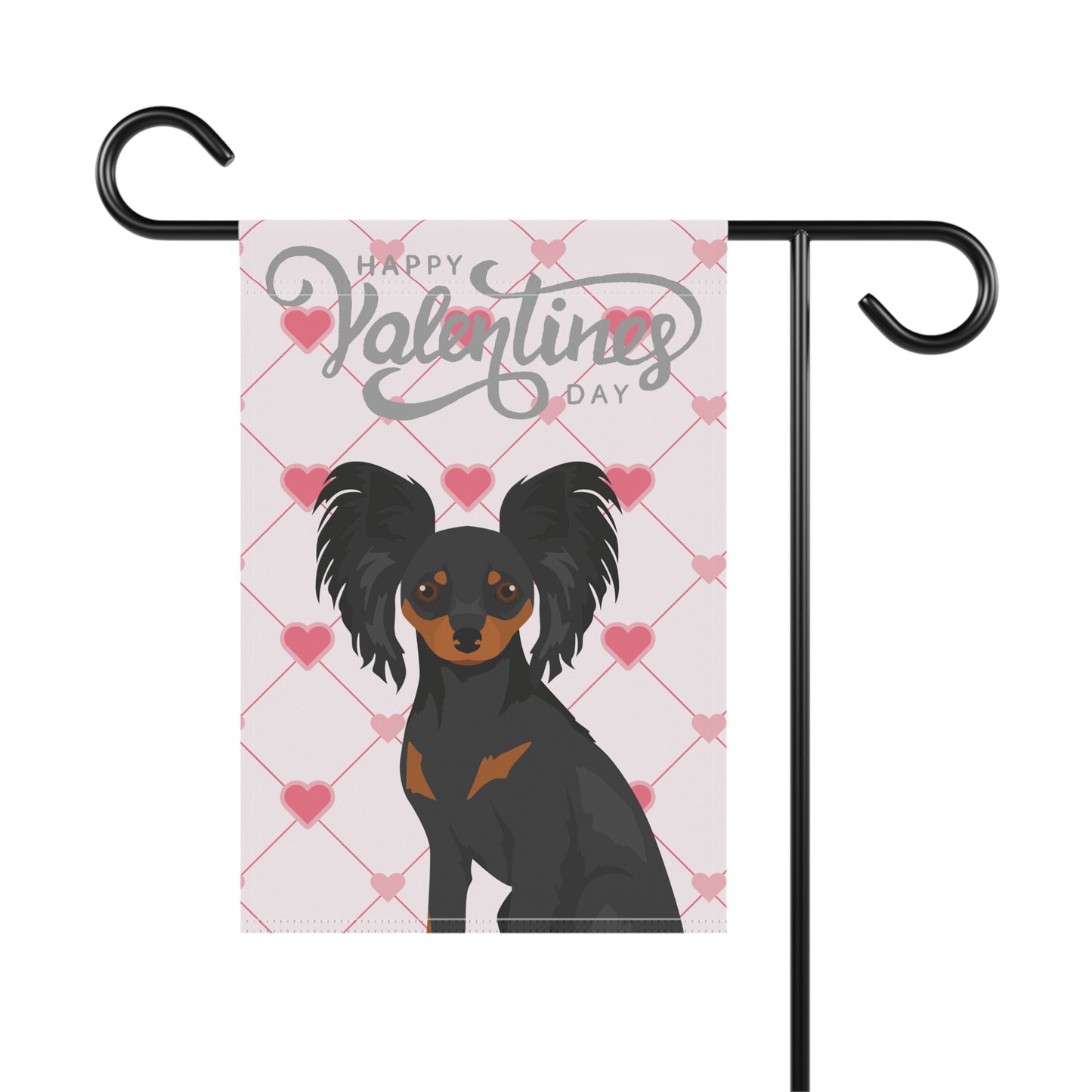 Russian Toy Dog Valentines Day Garden Flag