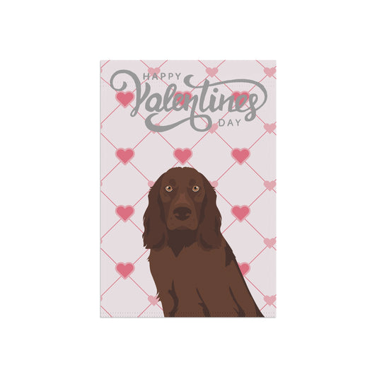 Russian Spaniel Dog Valentines Day Garden Flag
