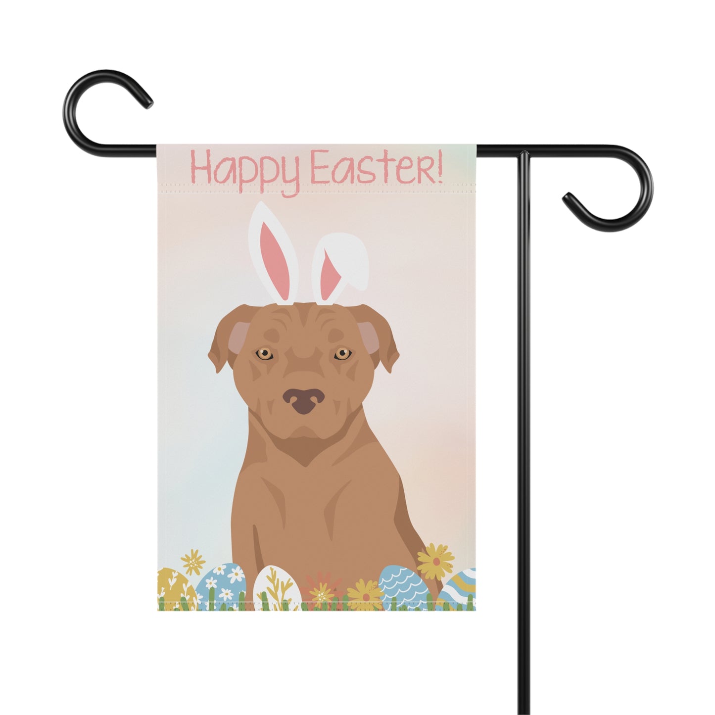 American Staffordshire Bull Terrier Dog Happy Easter Garden Flag