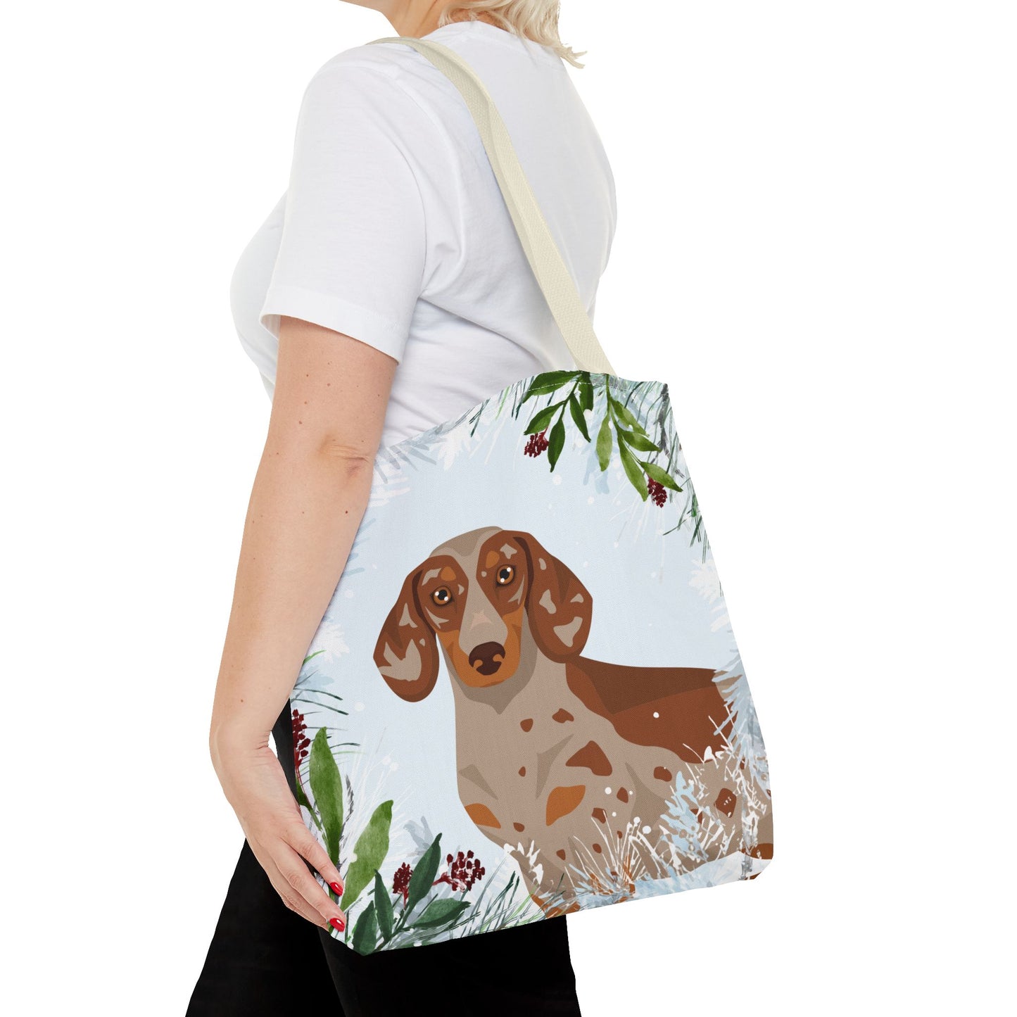 Dachshund Dog Christmas Holiday Tote Bag 16x16