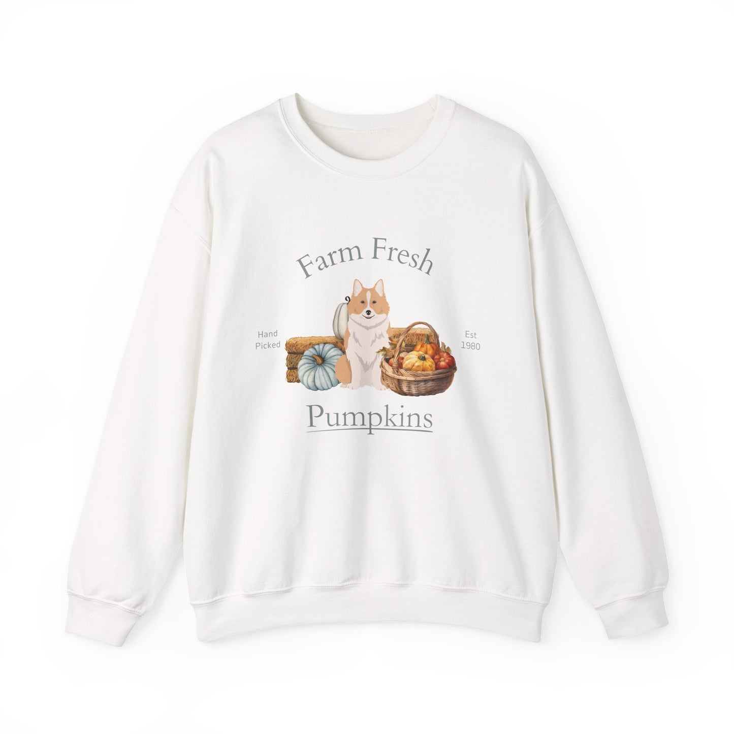 Icelandic Sheepdog Dog Fall Farm Fresh Unisex Heavy Blend Crewneck Sweatshirt