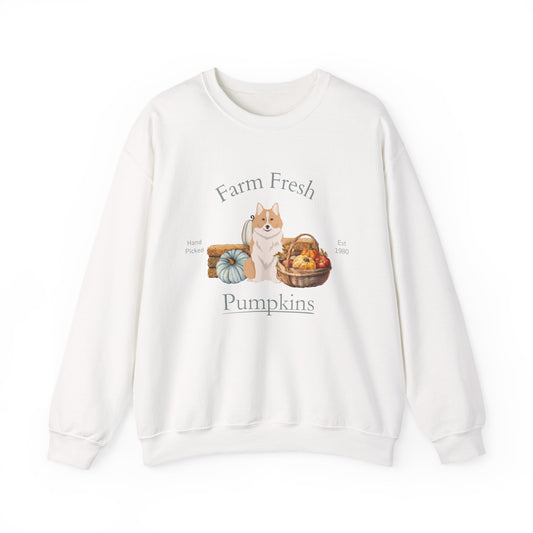 Icelandic Sheepdog Dog Fall Farm Fresh Unisex Heavy Blend Crewneck Sweatshirt