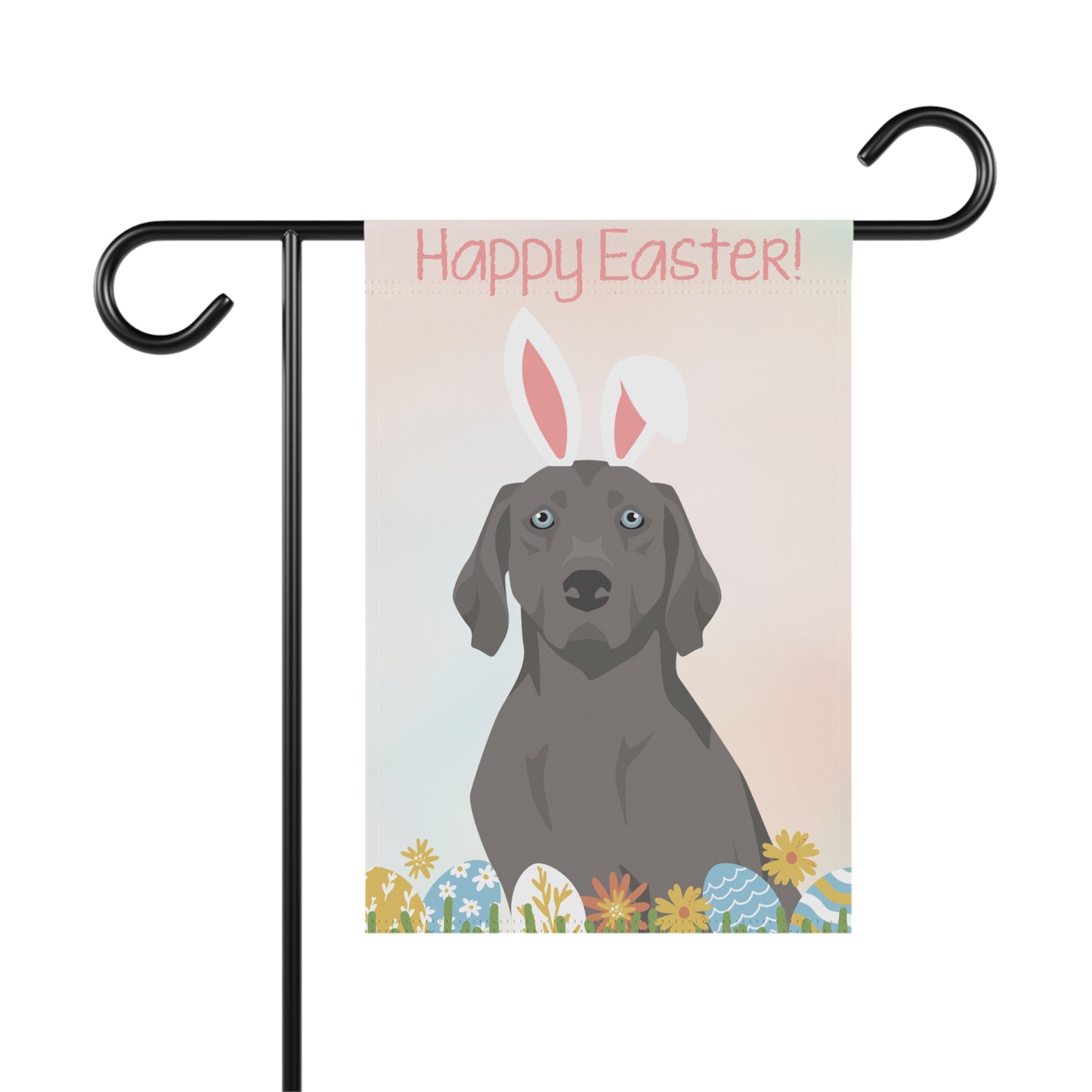 Weimaraner Dog Happy Easter Garden Flag