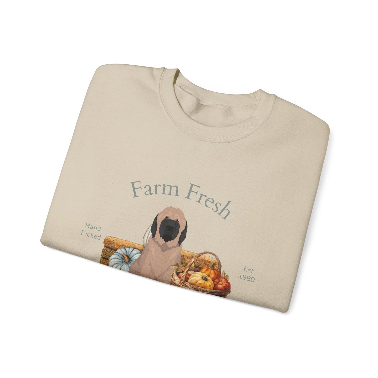 Briard Dog Fall Farm Fresh Unisex Heavy Blend Crewneck Sweatshirt